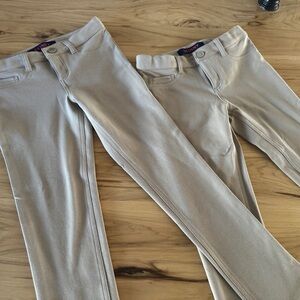 2 pack of girls khaki uniform pants French Toast
